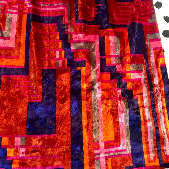 VTG Velvet Mod Maxi Skirt Festival Hippie Boho - Picture 3 of 8